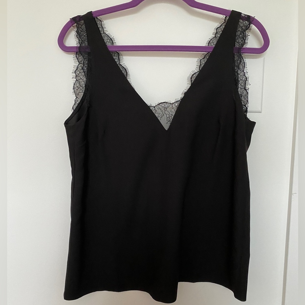 Asos Black Tank Top with Lace Trim